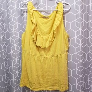 Old Navy Yellow Ruffle Tank Top